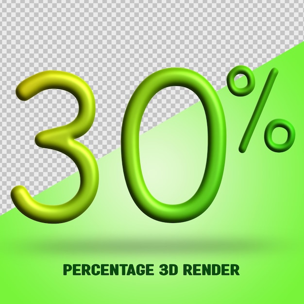 porcentaje 3d render verde amarillo degradado