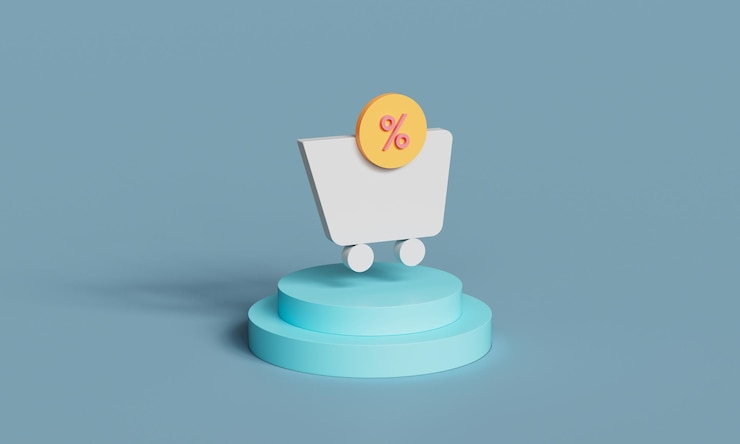 PSD porcentaje de descuento en las compras en línea icon 3d rendering no ai