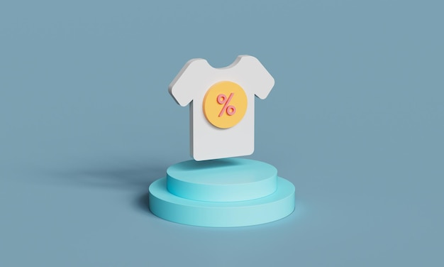 Porcentaje de descuento en las compras en línea Icon 3D Rendering No AI