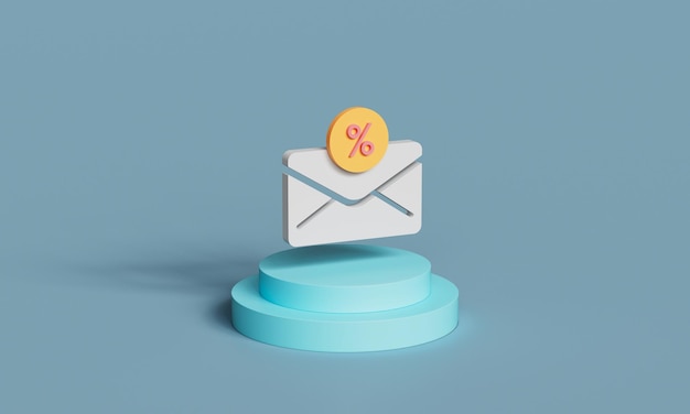 Porcentaje de descuento en las compras en línea Icon 3D Rendering No AI