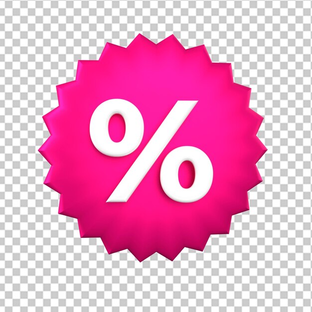 Porcentaje de descuento etiqueta de venta botón de oferta 3D