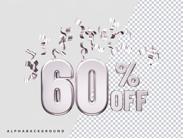 Porcentaje de descuento venta 3d renderizado vector ilustración