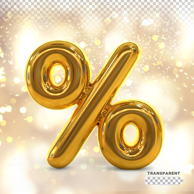 Porcentaje Globos oro modelo 3d