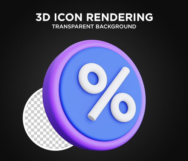 PSD porcentaje del icono 3d diseño de fondo transparente psd