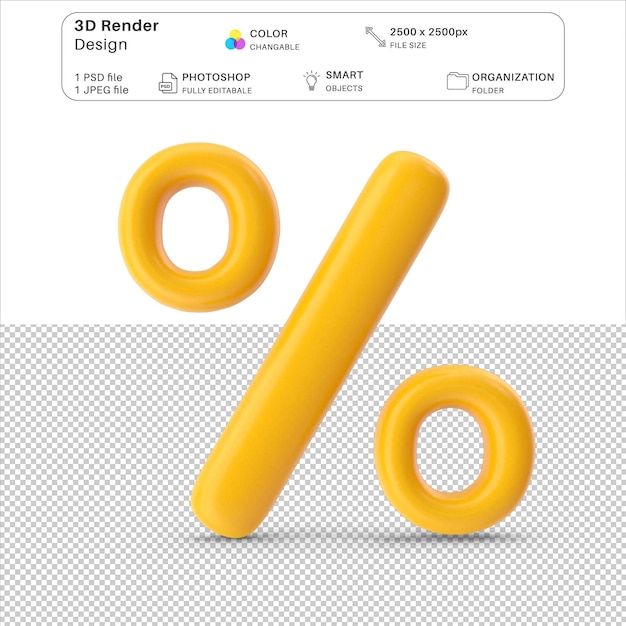 Porcentaje de la oferta de venta de archivos PSD 3D