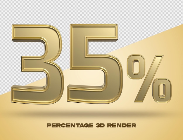 porcentaje de renderizado 3d de color dorado