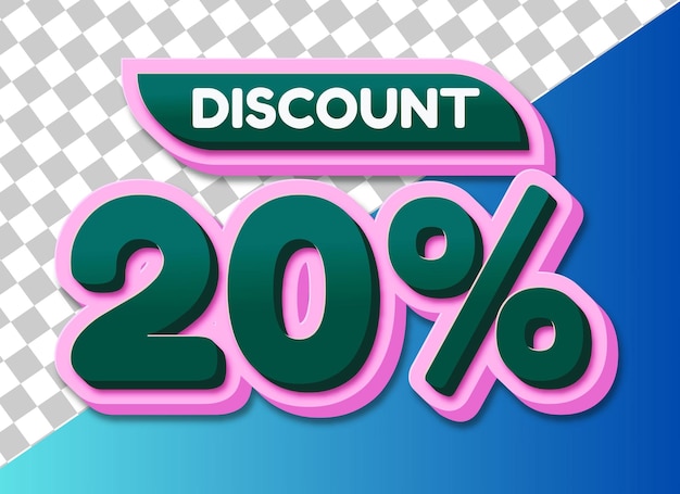 Porcentaje de venta de PSD etiqueta de porcentaje de 3d