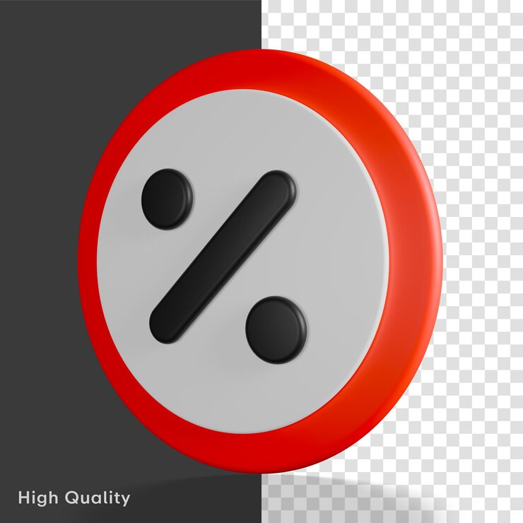 PSD porcentajes marque la imagen transparente en 3d png