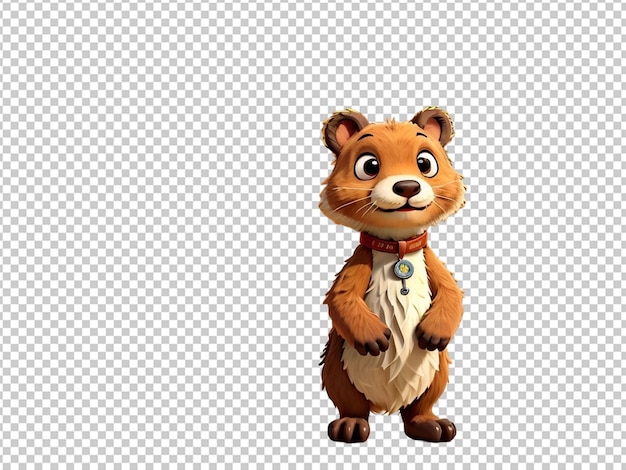 PSD porco moído de desenho animado em 3d