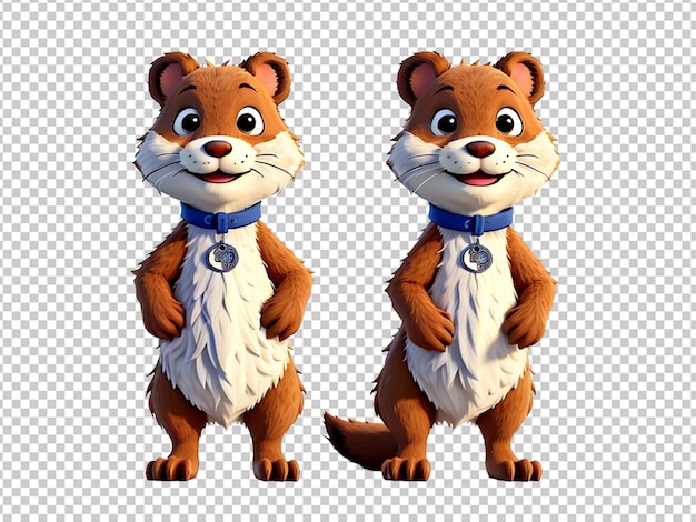 PSD porco moído de desenho animado em 3d