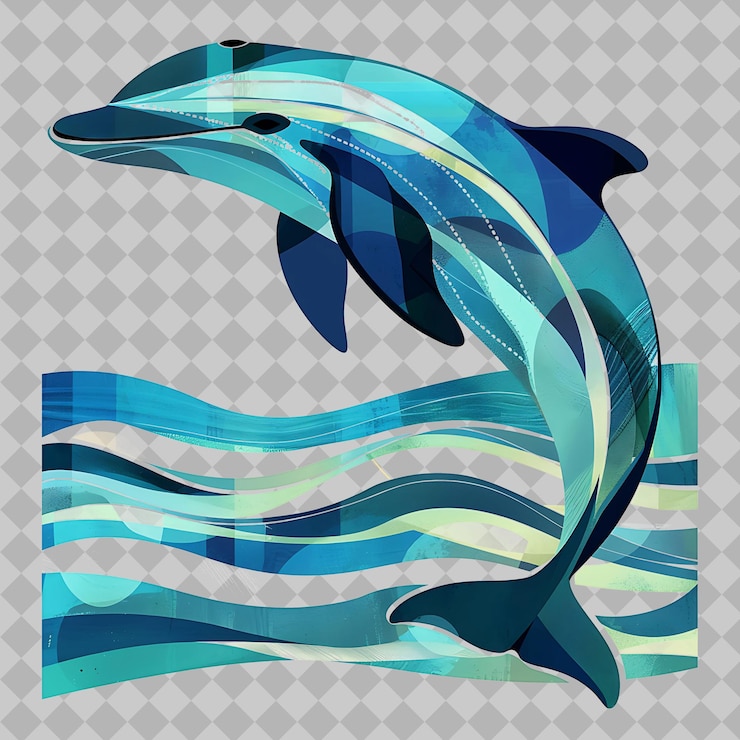 PSD porpoise all'interno di una silhouette rettangolare arrotondata estuario set png acquarello disegni animali