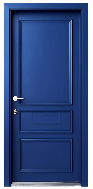 PSD porta azul isolada em branco