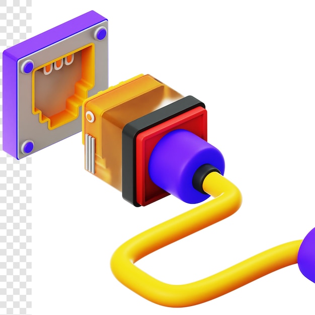 PSD porta ethernet 3d