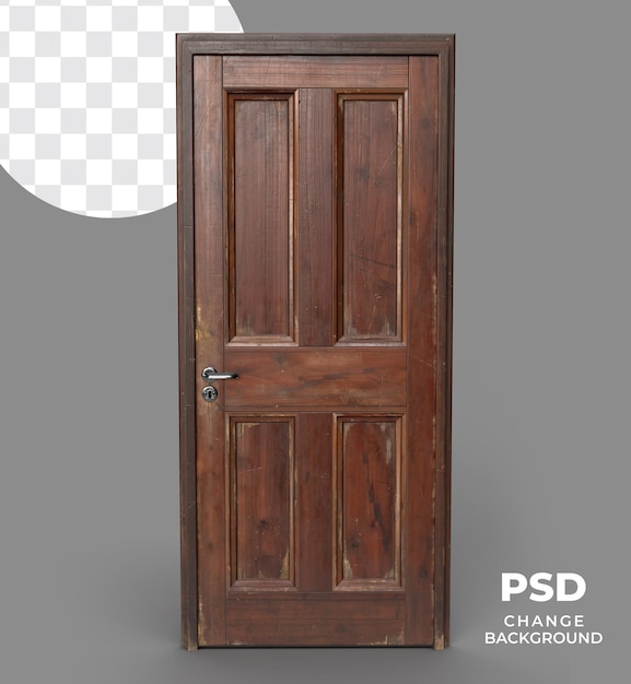 Porta in legno d'epoca con pannelli dettagliati
