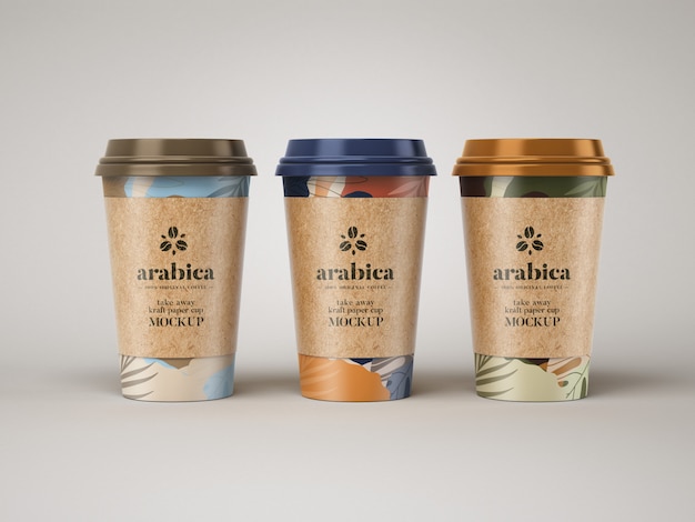 Porta via il mockup di tazza di caffè in carta