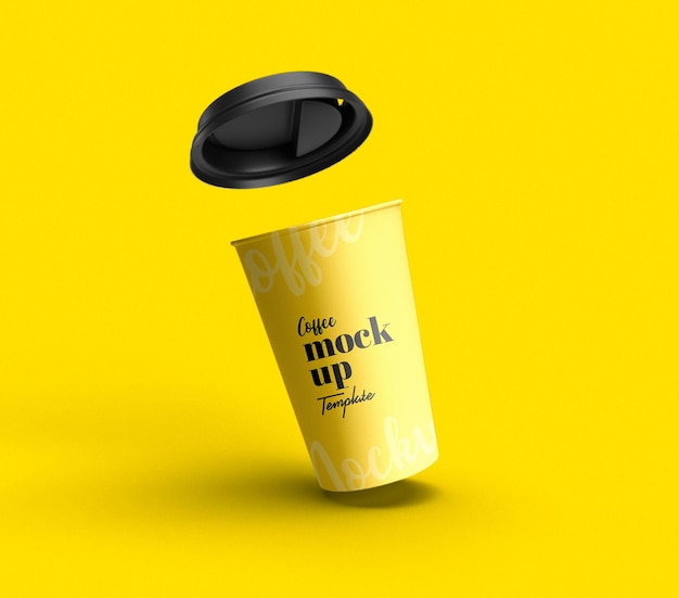 Porta via il modello di tazza di caffè di carta volante