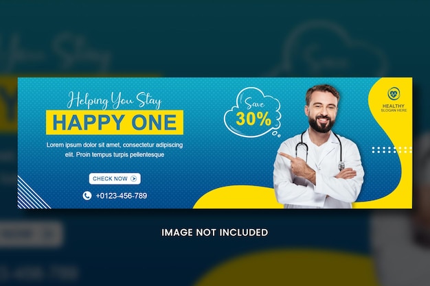 PSD portada de banner de redes sociales médicas