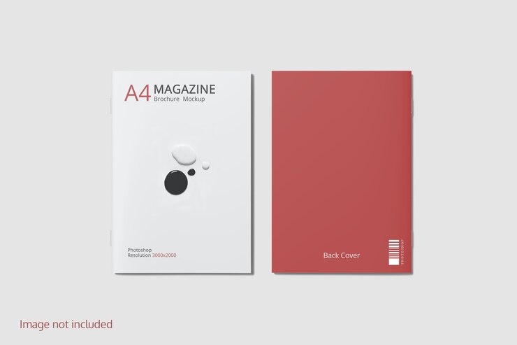 Portada y contraportada de maqueta de revista o folleto