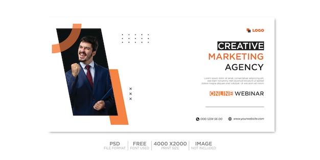 Portada de facebook empresarial y banner web Premium Psd