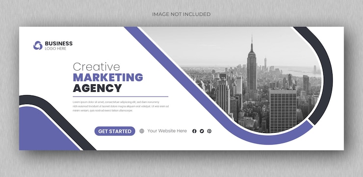 PSD portada de facebook empresarial y plantilla de banner web para agencia de marketing digital