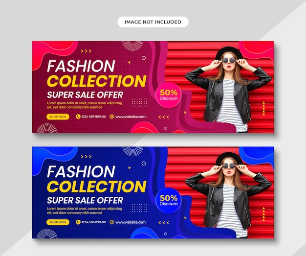 PSD portada de facebook de moda venta de moda y diseño de colección de anuncios de redes sociales de venta de moda