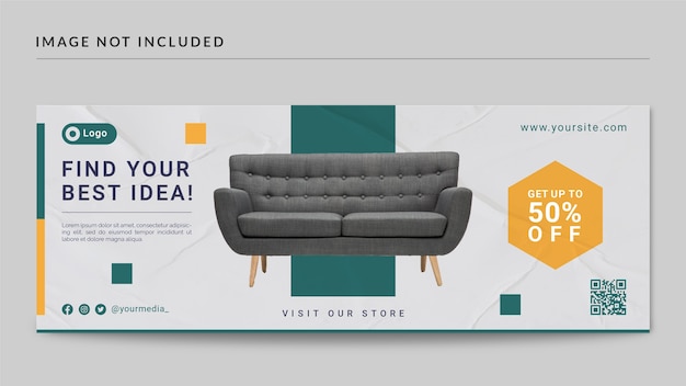 PSD portada de facebook de muebles y plantilla de banner web