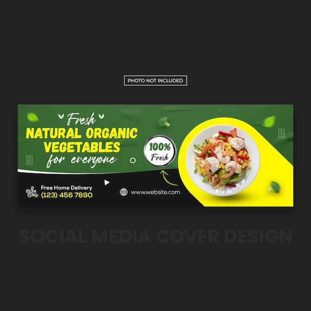 Portada de facebook vegetal y diseño de plantilla de banner de redes sociales