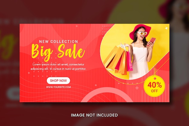 Portada de gran oferta de moda PSD gratis para Facebook