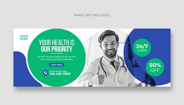 Portada médica de facebook y plantilla de banner web