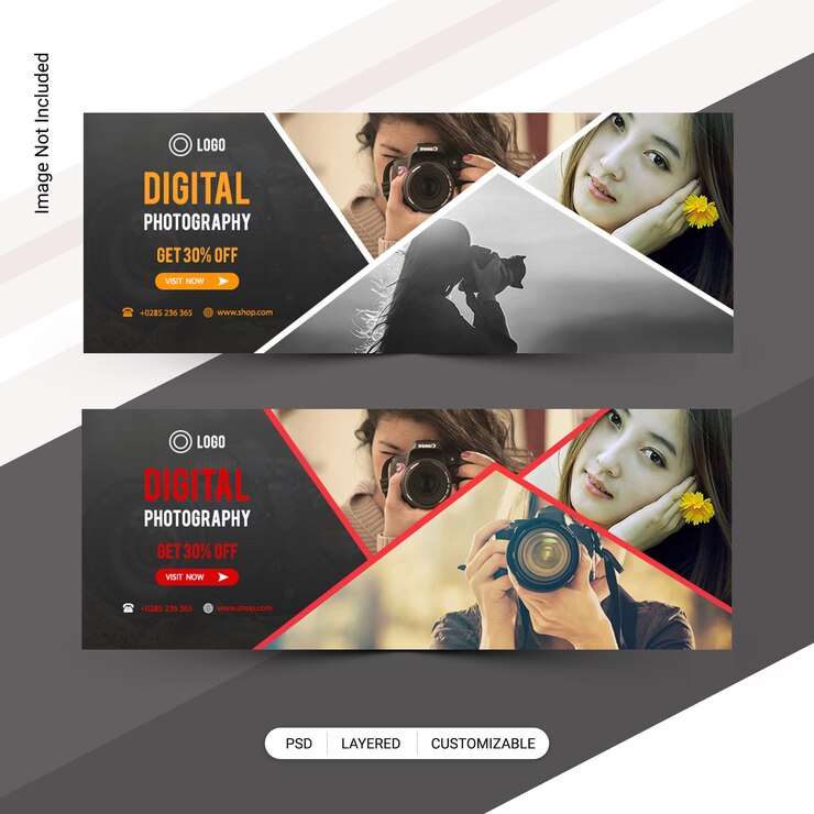 PSD portada de redes sociales de banner web de fotografía
