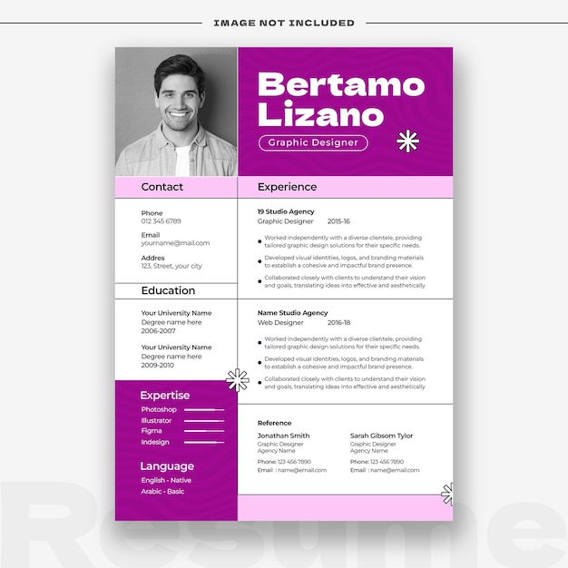 Portafolio de currículum limpio y moderno o plantilla de cv