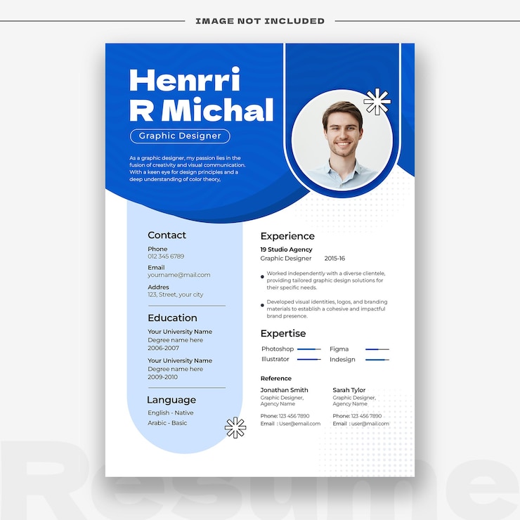 PSD portafolio de currículum limpio y moderno o plantilla de cv