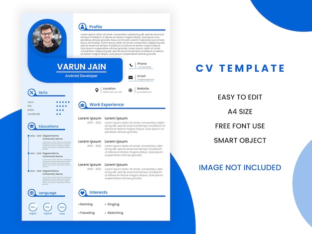 portafolio de currículum vitae moderno o plantilla de cv