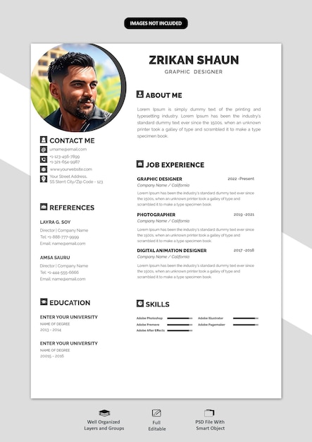 PSD portafolio o plantilla cv