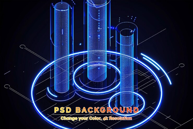 PSD portal futurista o mágico con efecto de brillo escenario de exhibición en blanco