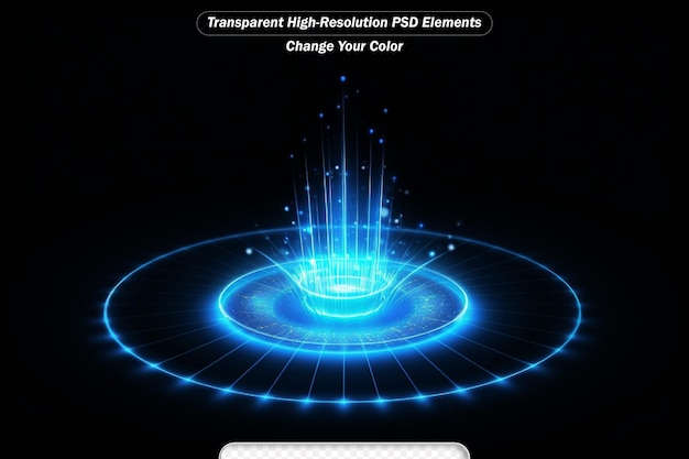 PSD portal de teletransportación de neón aura de luz y holograma ilustración vectorial del aura de luz