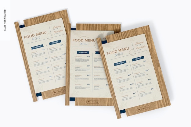 Portamenu con set di gomma Mockup