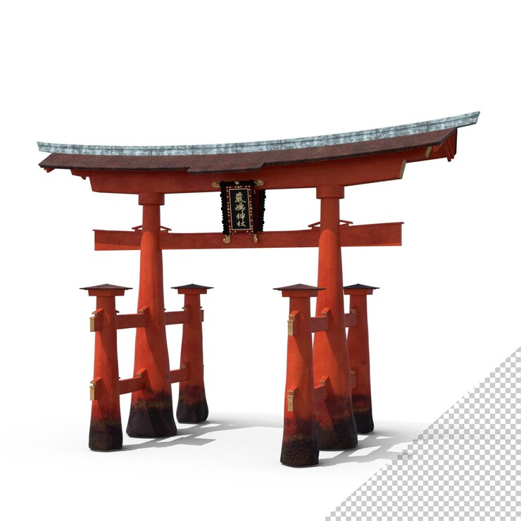 PSD portão do santuário japonês png