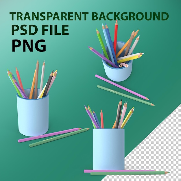 Portapenne con matite PNG