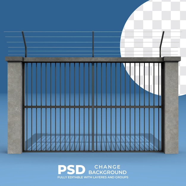 PSD porte des barreaux de la prison psd