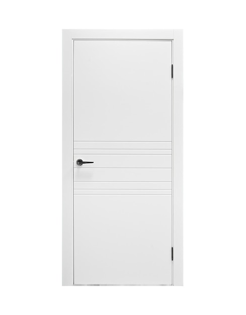 PSD porte blanche classique avec dessin à rayures vue avant ral 9003