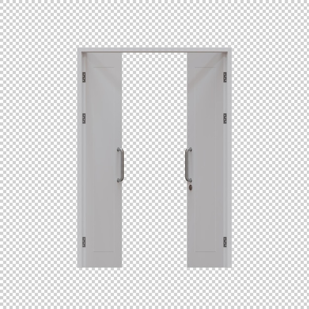 Porte en bois à double balançoire 3D Render illustration élément 05