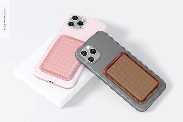 Porte-cartes En Cuir Pour Maquette De Smartphone