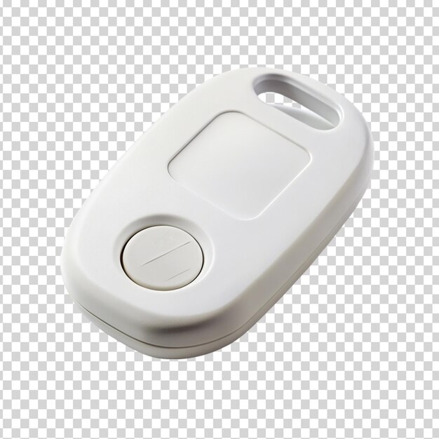 PSD un porte-clés blanc avec un bouton blanc sur un fond transparent