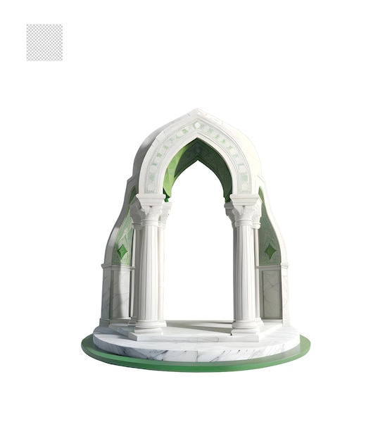 porte d'entrée en marbre brun 3d islamique png