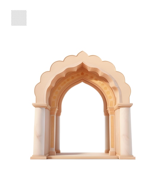 porte d'entrée en marbre brun 3d islamique png