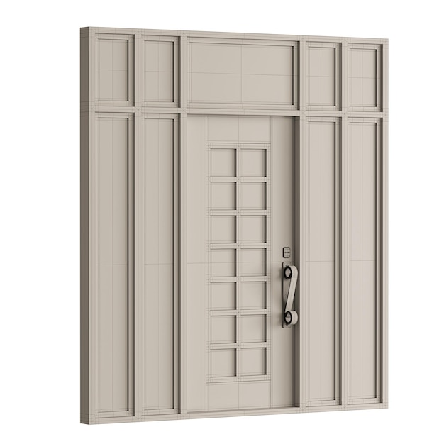 Une porte avec une fenêtre et une poignée