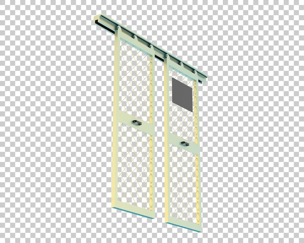 Porte Métallique Isolée Sur Fond Transparent Illustration De Rendu 3d