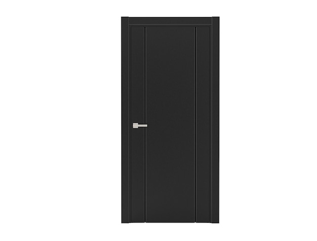 porte noire moderne isolée sur fond blanc