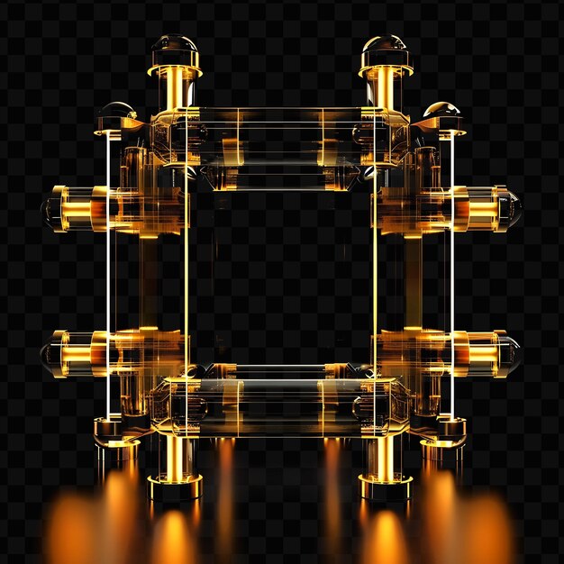 PSD porte d'unification avec force unifiée et champagne or symme conception cnc cadre art encre créative psd